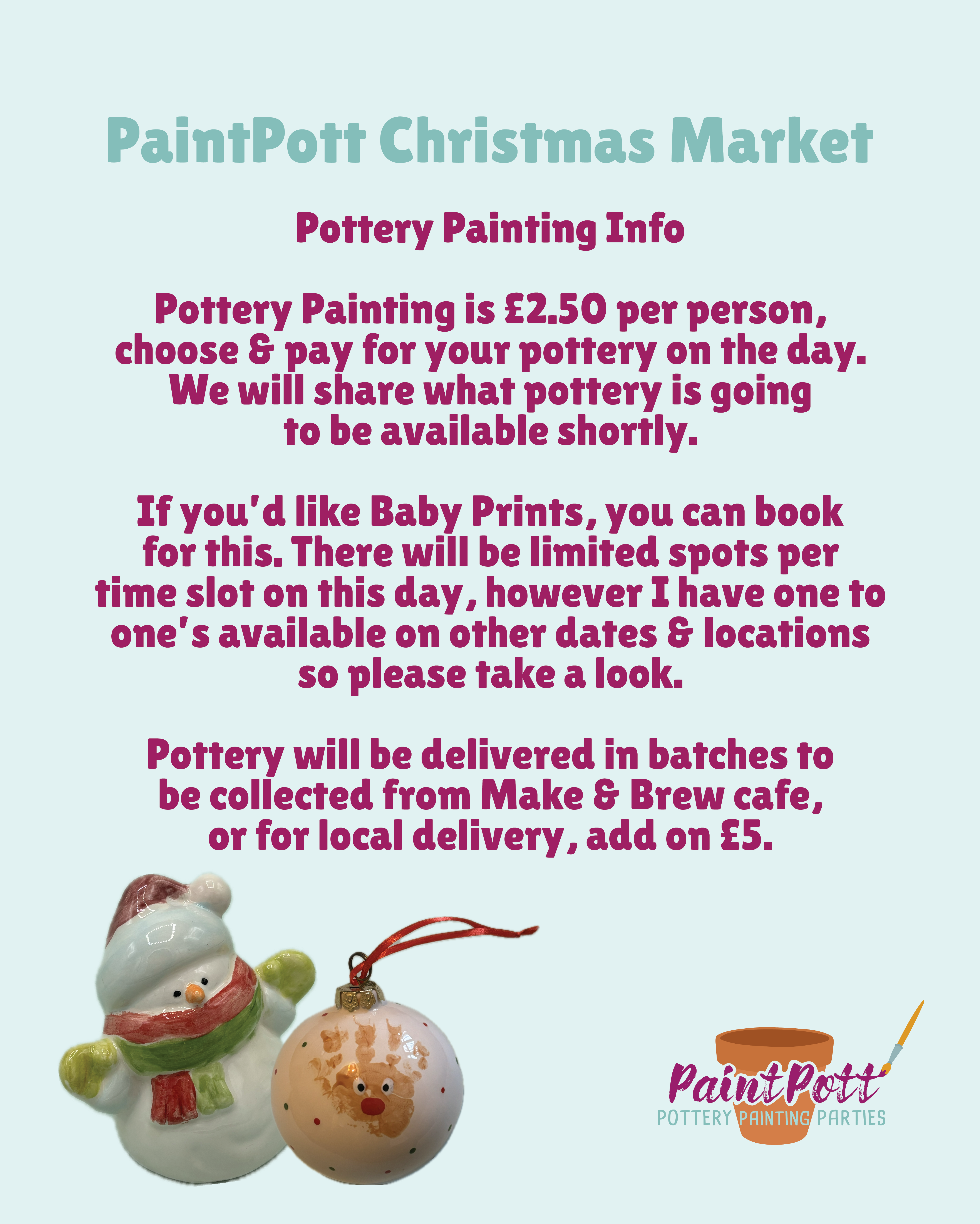Christmas Pottery Painting & Market - PaintPott