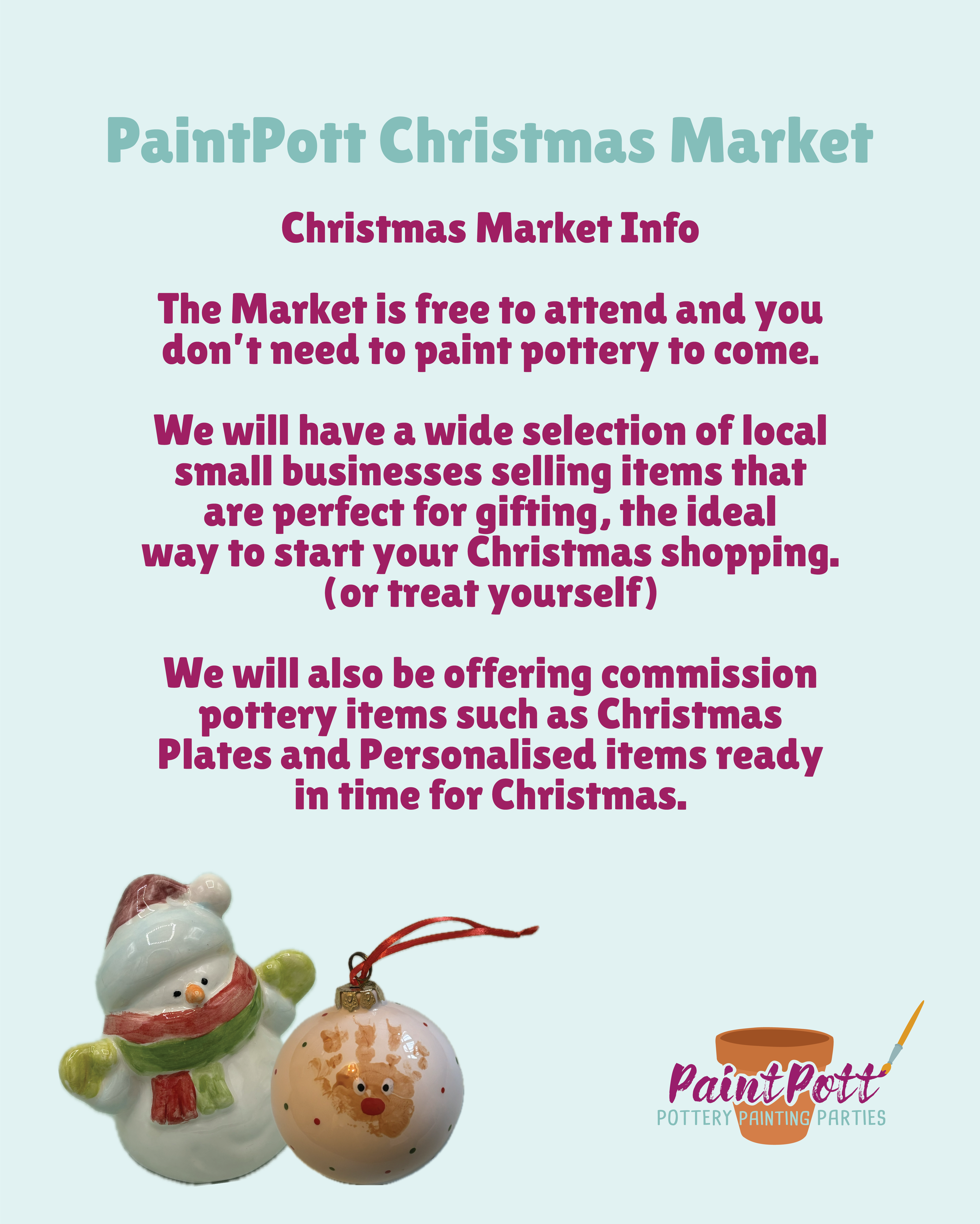 Christmas Pottery Painting & Market - PaintPott