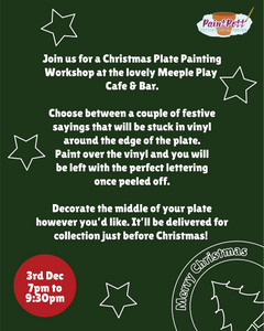 Adults Only Christmas Plate Pottery Painting Workshop