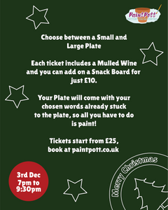 Adults Only Christmas Plate Pottery Painting Workshop
