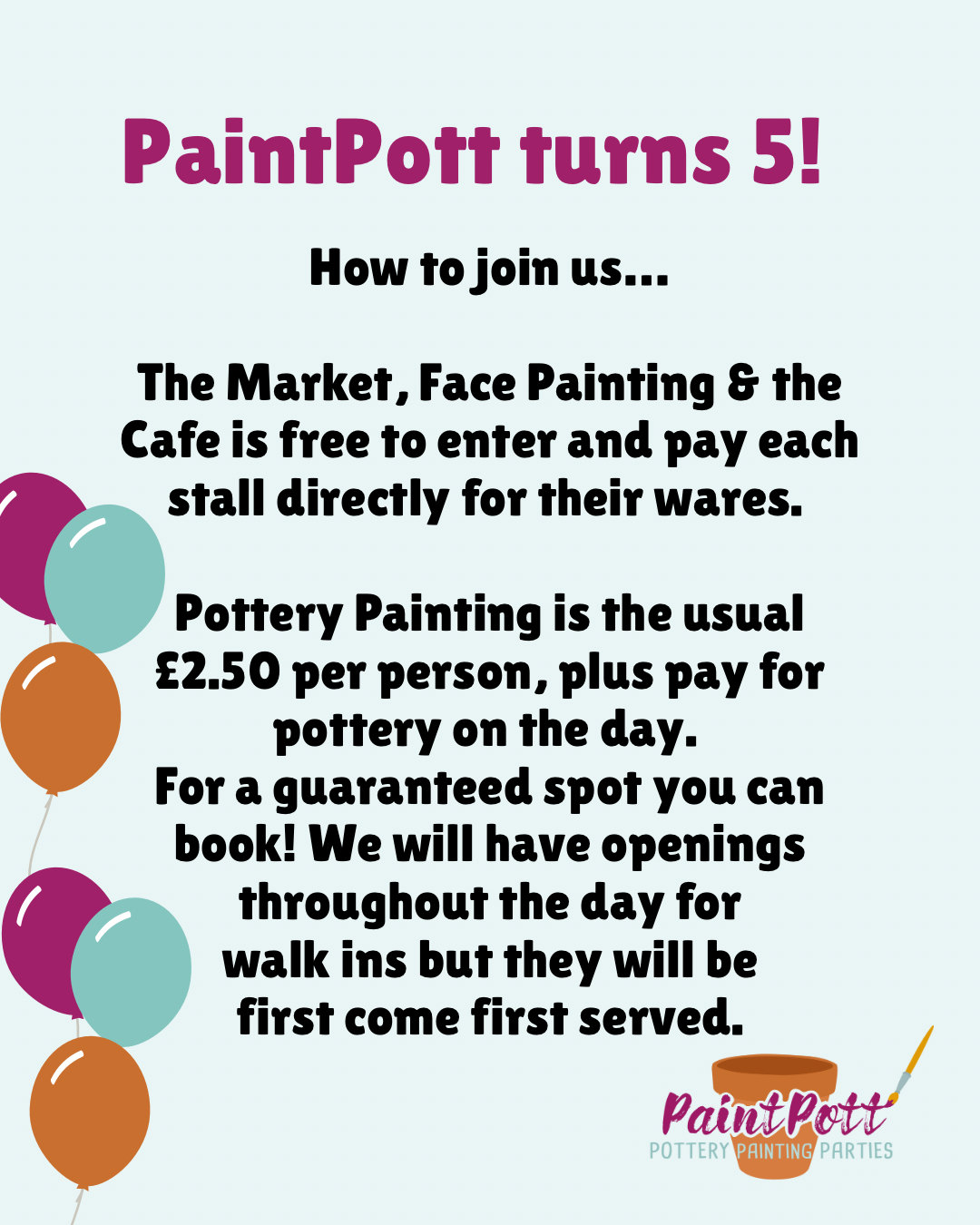 Sunnyfields Pottery Painting Pop Up